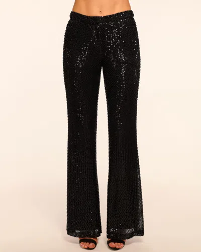 Ramy Brook Olivian Beaded Sequin Flare Pant In Blue