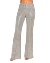 Ramy Brook Olivian Beaded Flare Pant In Dove Grey Beaded Mesh