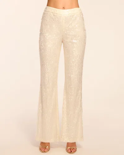 Ramy Brook Olivian Sequin Wide Leg Pant In Neutral
