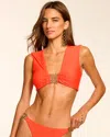 Ramy Brook Oliwia Embellished Bikini Top In Orange