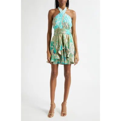 Ramy Brook Ombré Reuben Metallic Halter Neck Dress In Multi