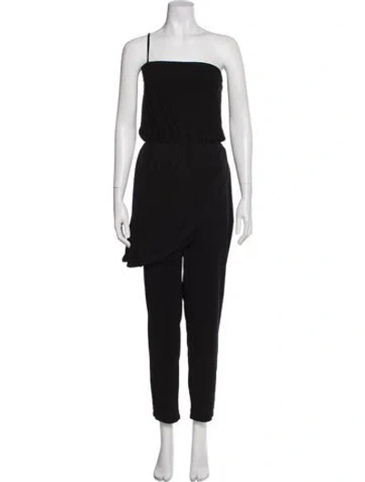 Pre-owned Ramy Brook One-shoulder Jumpsuit In Black