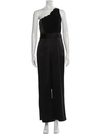 Pre-owned Ramy Brook One-shoulder Jumpsuit In Black