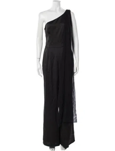 Pre-owned Ramy Brook One-shoulder Jumpsuit In Black