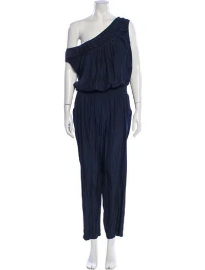 Pre-owned Ramy Brook One-shoulder Jumpsuit In Blue