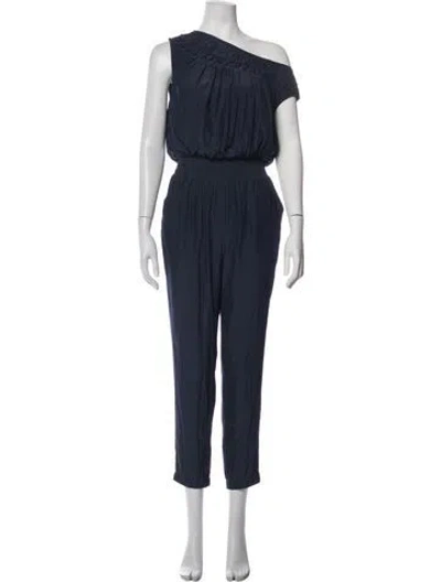 Pre-owned Ramy Brook One-shoulder Jumpsuit In Blue