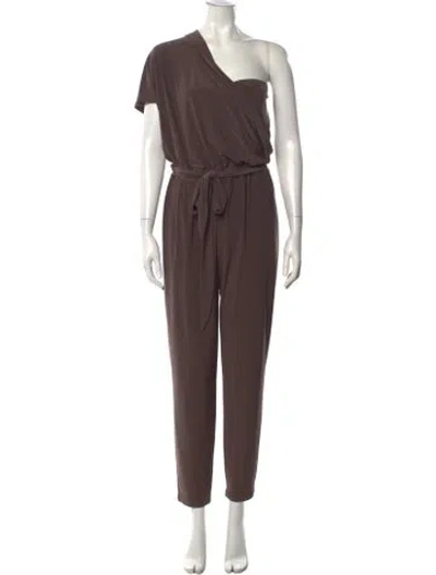 Pre-owned Ramy Brook One-shoulder Jumpsuit In Brown