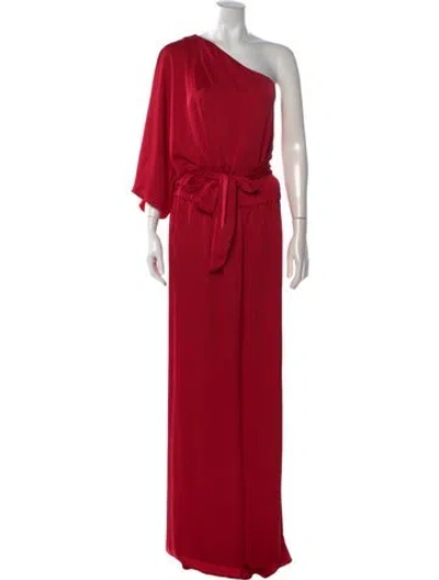 Pre-owned Ramy Brook One-shoulder Jumpsuit In Red