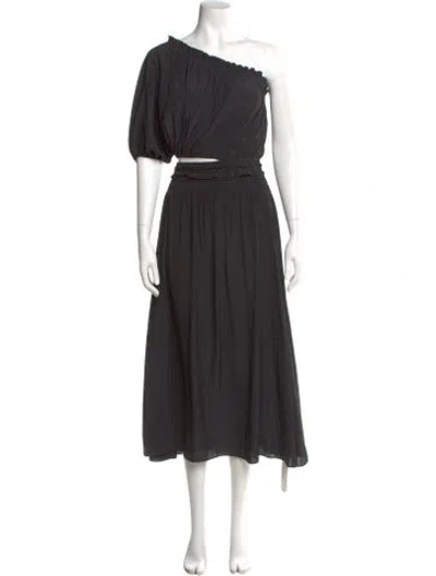 Pre-owned Ramy Brook One-shoulder Long Dress In Black