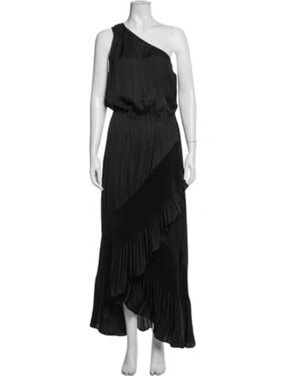 Pre-owned Ramy Brook One-shoulder Long Dress In Black