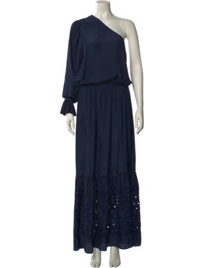 Pre-owned Ramy Brook One-shoulder Long Dress In Blue