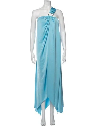 Pre-owned Ramy Brook One-shoulder Long Dress In Blue