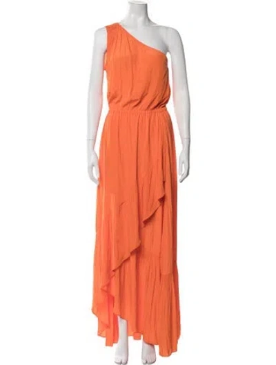 Pre-owned Ramy Brook One-shoulder Long Dress In Orange