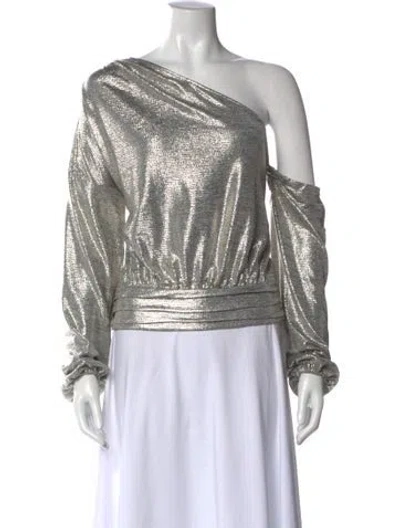 Pre-owned Ramy Brook One-shoulder Long Sleeve Top In Multi