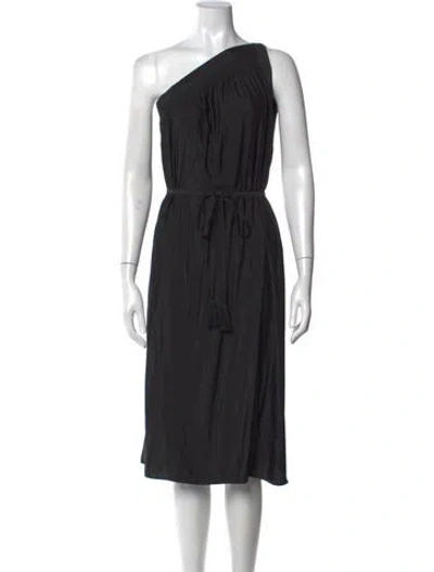 Pre-owned Ramy Brook One-shoulder Midi Length Dress In Black