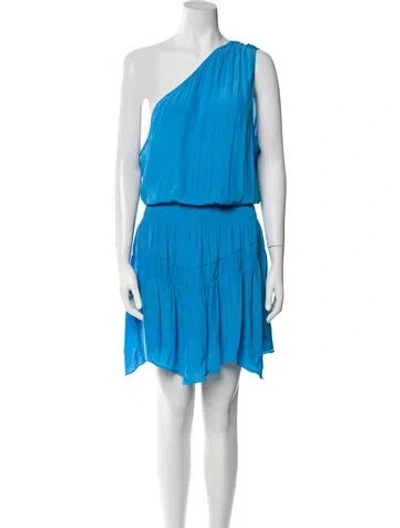 Pre-owned Ramy Brook One-shoulder Midi Length Dress In Blue