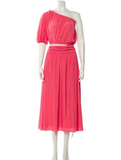 Pre-owned Ramy Brook One-shoulder Midi Length Dress In Pink