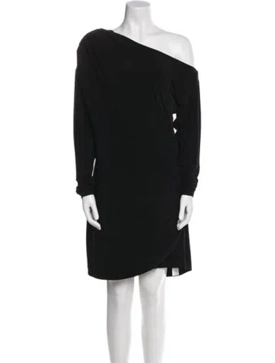 Pre-owned Ramy Brook One-shoulder Mini Dress In Black