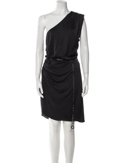 Pre-owned Ramy Brook One-shoulder Mini Dress In Black