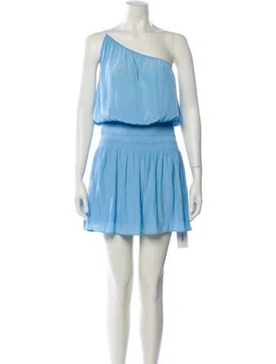 Pre-owned Ramy Brook One-shoulder Mini Dress In Blue