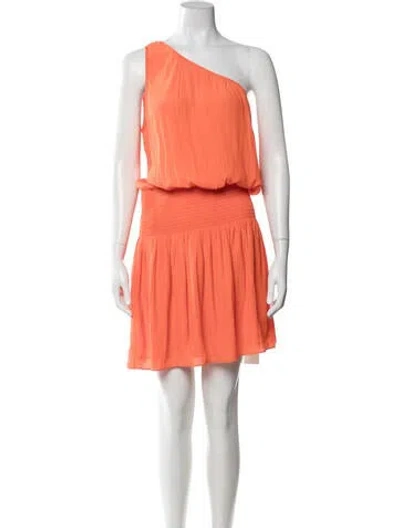 Pre-owned Ramy Brook One-shoulder Mini Dress In Orange