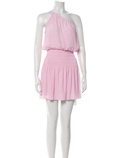 Pre-owned Ramy Brook One-shoulder Mini Dress In Pink