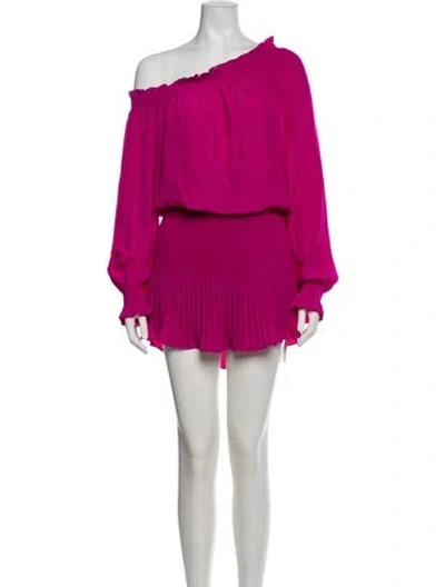 Pre-owned Ramy Brook One-shoulder Mini Dress In Purple