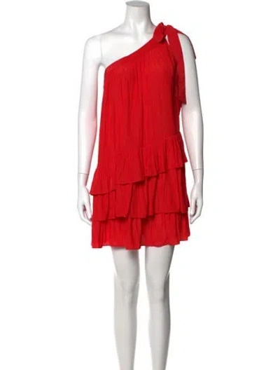 Pre-owned Ramy Brook One-shoulder Mini Dress W/ Tags In Red