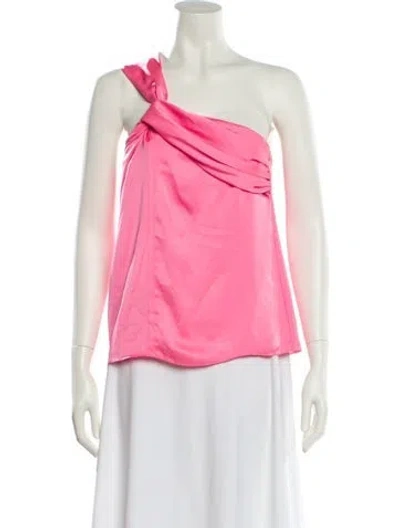 Pre-owned Ramy Brook One-shoulder Sleeveless Blouse In Pink