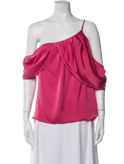 Pre-owned Ramy Brook One-shoulder Sleeveless Blouse In Pink