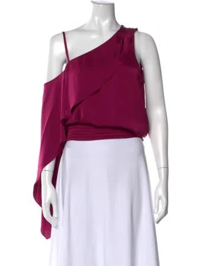 Pre-owned Ramy Brook One-shoulder Sleeveless Blouse In Purple