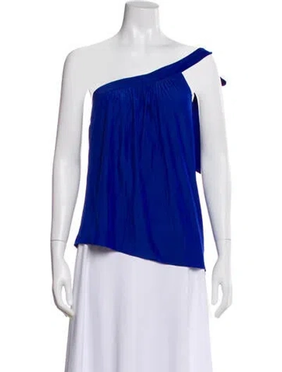 Pre-owned Ramy Brook One-shoulder Sleeveless Blouse W/ Tags In Blue
