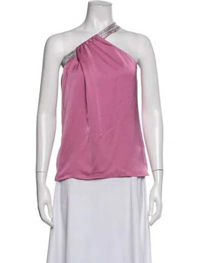 Pre-owned Ramy Brook One-shoulder Sleeveless Blouse W/ Tags In Pink