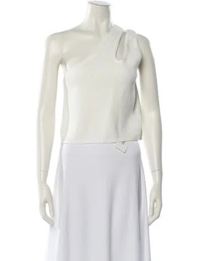 Pre-owned Ramy Brook One-shoulder Sleeveless Crop Top W/ Tags In Neutral