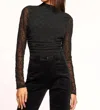 Ramy Brook Opal Diamond Velvet Long Sleeve In Black Diamond In Multi