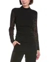 Ramy Brook Opal Diamond Velvet Long Sleeve In Black Diamond In Black