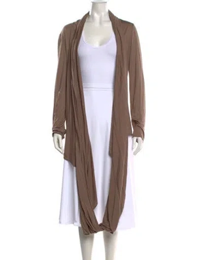 Pre-owned Ramy Brook Open Front Sweater In Brown