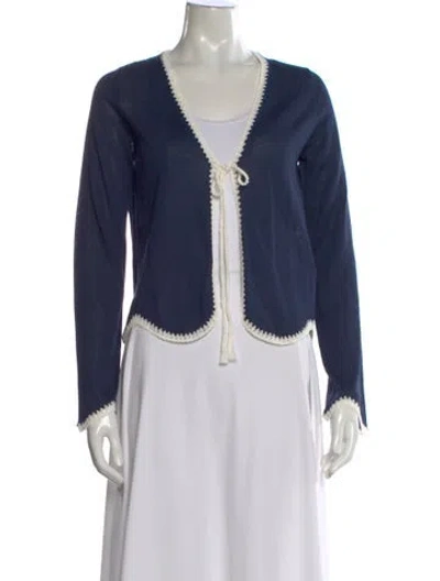 Pre-owned Ramy Brook Open Front Sweater W/ Tags In Blue