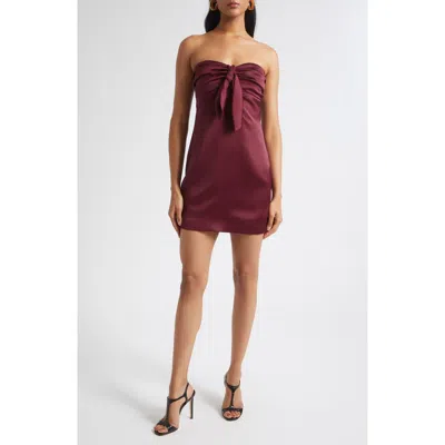 Ramy Brook Orion Satin Bodice Strapless Minidress In Blue