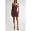 Ramy Brook Orion Satin Bodice Strapless Minidress In Purple