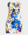 Ramy Brook Orion Strapless Floral-print Bodycon Mini Dress