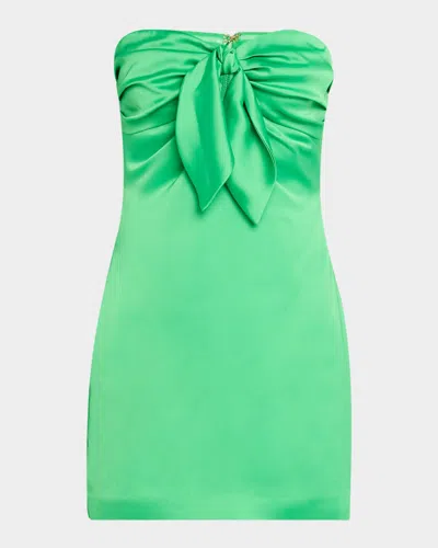 Ramy Brook Orion Strapless Tie-front Satin Mini Dress In Multi