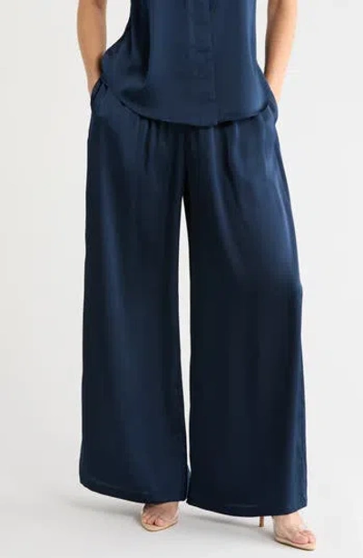 Ramy Brook Orion Wide Leg Pull-on Pants In Blue