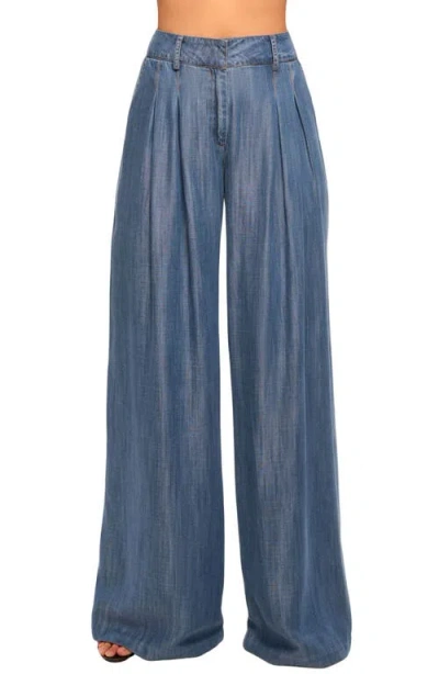 RAMY BROOK RAMY BROOK OSCAR CHAMBRAY WIDE LEG PANTS
