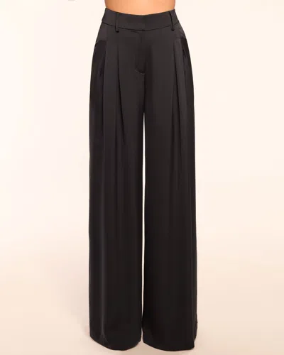 Ramy Brook Oscar Pleated Wide Leg Pant In Black