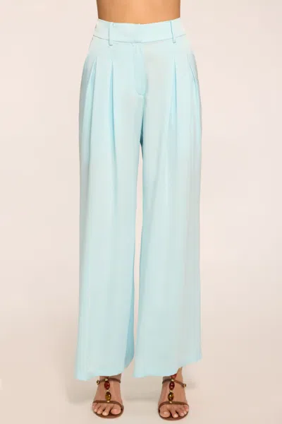 Ramy Brook Oscar Pleated Wide Leg Pant Blue Breeze