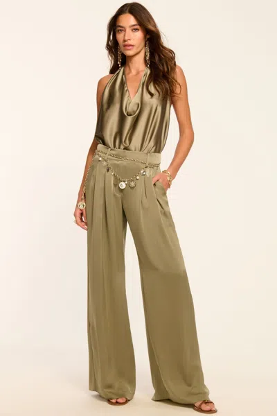 Ramy Brook Oscar Pleated Wide Leg Pant In Multi