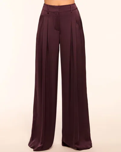 Ramy Brook Oscar Pleated Wide Leg Pant In Purple