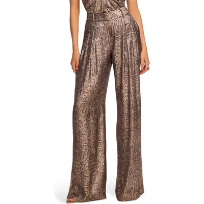 Ramy Brook Oscar Pleated Wide Leg Pants In Brown