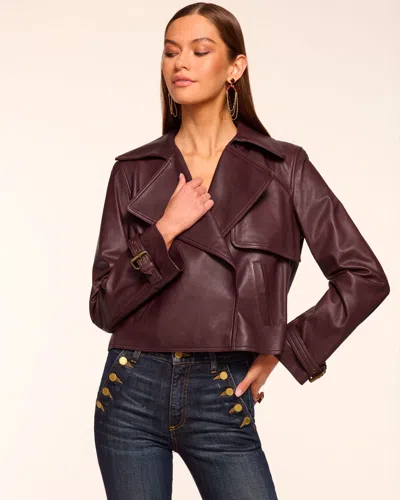 Ramy Brook Paige Leather Jacket In Purple